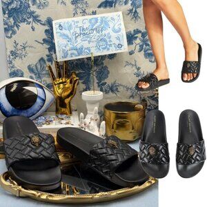 🆕 KURT GEIGER LONDON 🧿 NWOT Meena Eagle Slide, Quilted Black - Sz EU 41 US 10
